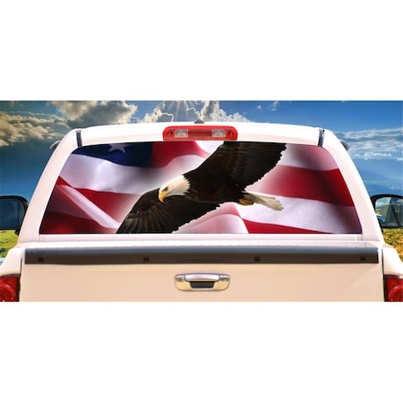 Entretenimiento Eagle Flag 1 Rear Window Graphic Us Truck Tint Film View Thru Vinyl Decal EN3257585
